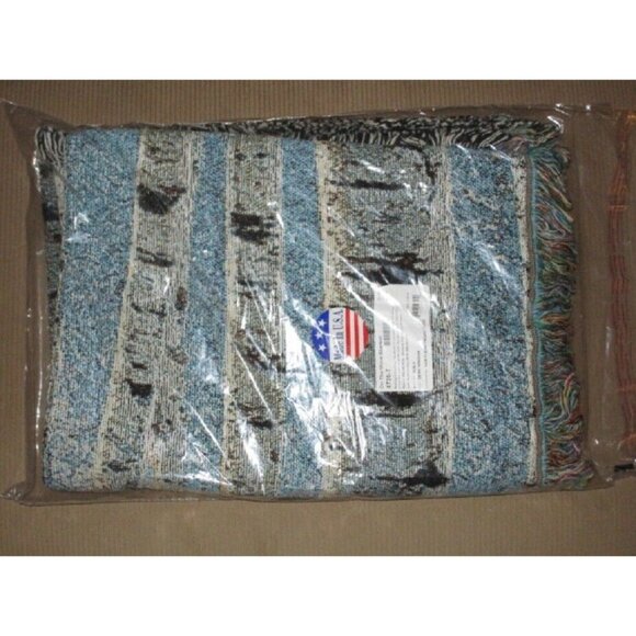 New Moose Woven Cotton Afghan Gift Throw Blanket Outdoor Rustic Decor Cabin Rack - Picture 4 of 4